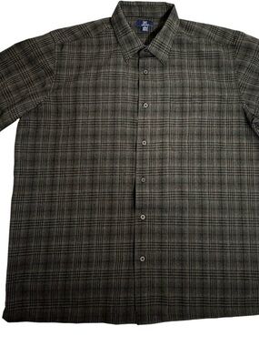 George Men's Green Plaid Button-Down Shirt